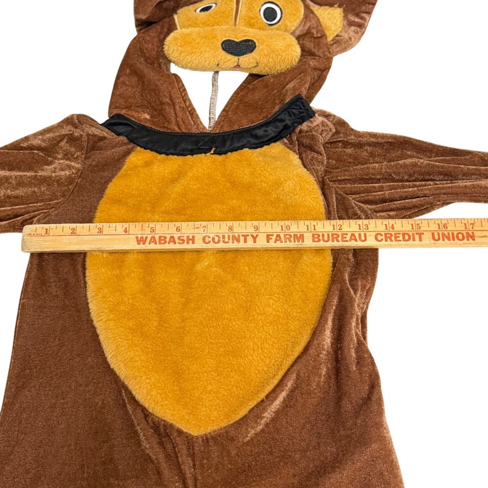 Smiffys Kids Dog Costume Brown Velour Hooded Jumpsuit Size 4-6 Years Halloween - Picture 3 of 8